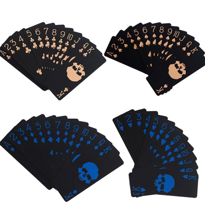 10 PCS Fluorescent PVC Skull Playing Cards Waterproof  Playing Cards,Size: 3.2 x 8.7cm Blue+Gold - Gambling by PMC Jewellery | Online Shopping South Africa | PMC Jewellery