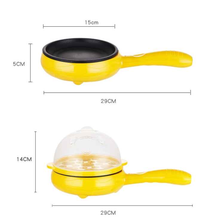 350W Electric Egg Omelette Cooker Frying Pan Steamer Cooker,EU Plug,Style: Pan+Wood Shovel Yellow - Electric Skillets by PMC Jewellery | Online Shopping South Africa | PMC Jewellery