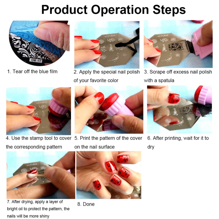5 PCS Nail Art Print Template Nail Art Tools(OMQ-04) - free shipping - PMC Jewellery - Order now!