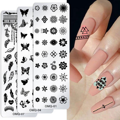 5 PCS Nail Art Print Template Nail Art Tools(OMQ-06) - Nail Art Equipment by PMC Jewellery | Online Shopping South Africa | PMC Jewellery | Buy Now Pay Later Mobicred