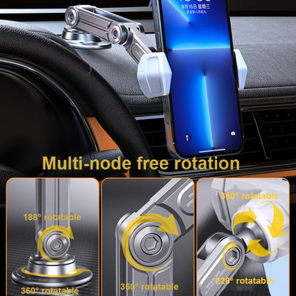 Aluminum Alloy Rotatable Lift Mobile Phone Holder Car Holder,Style: Clip Type Silver - Car Holders by PMC Jewellery | Online Shopping South Africa | PMC Jewellery | Buy Now Pay Later Mobicred