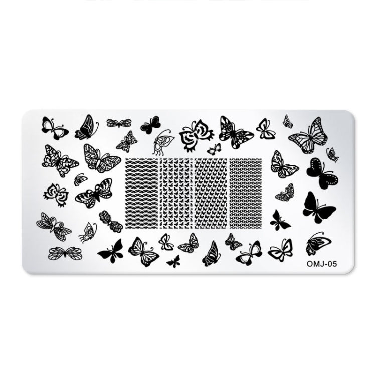 5 PCS Square Nail Art Print Template Nail Accessories(OMJ-05) - Nail Art Equipment by PMC Jewellery | Online Shopping South Africa | PMC Jewellery | Buy Now Pay Later Mobicred