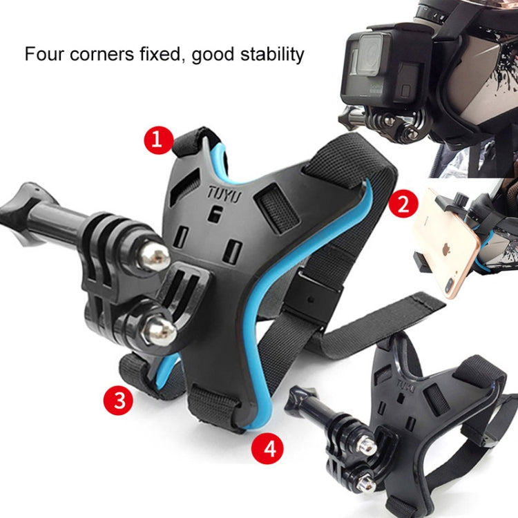 TUYU Motorcycle Helmet Chin Action Camera Mobile Phone Mounting Bracket Blue Bracket+Mobile Phone Clip - free shipping - PMC TechLife - Order now!