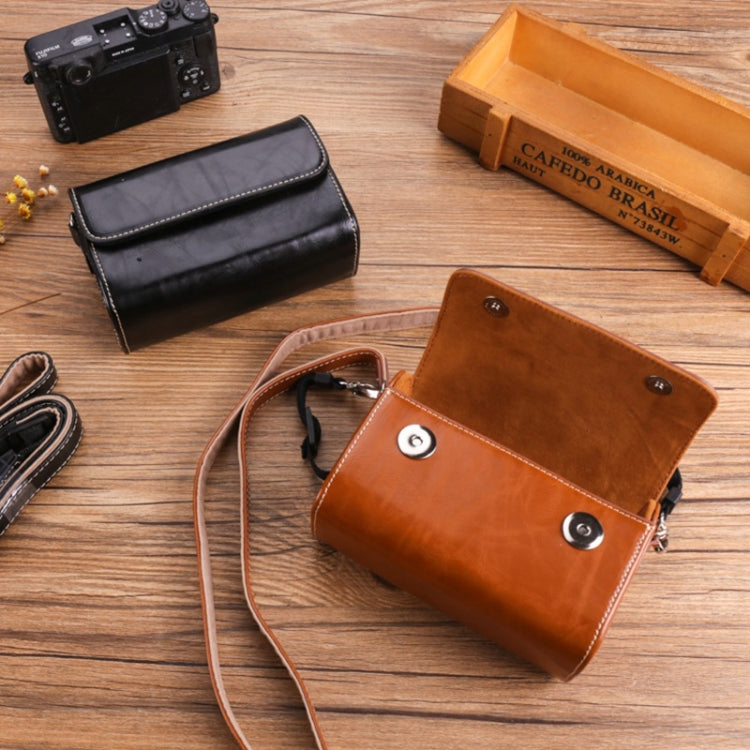 For Canon G7X3 / G5X2 / Sony ZV1RX1007 / RICOH GR3 Camera Leather Case(Light Brown) - Leather Bag by PMC TechLife | Online Shopping South Africa | PMC TechLife