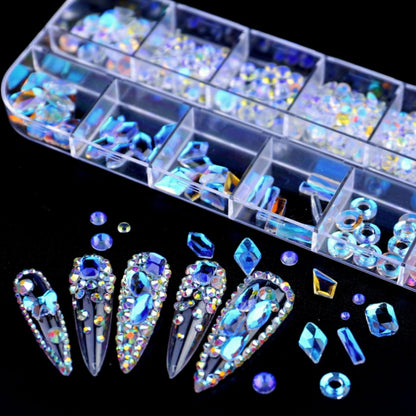 12 Grid Flat Bottom Shaped Nail Rhinestones Nail Decoration, Specification: 10 - Nail Stickers by PMC Jewellery | Online Shopping South Africa | PMC Jewellery | Buy Now Pay Later Mobicred