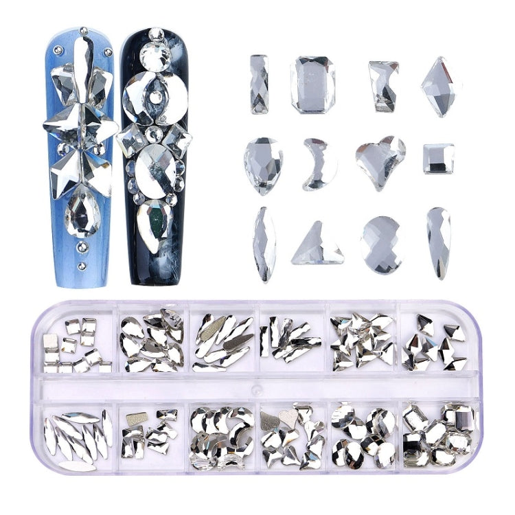 12 Grid Flat Bottom Shaped Nail Rhinestones Nail Decoration, Specification: 19 - Nail Stickers by PMC Jewellery | Online Shopping South Africa | PMC Jewellery | Buy Now Pay Later Mobicred