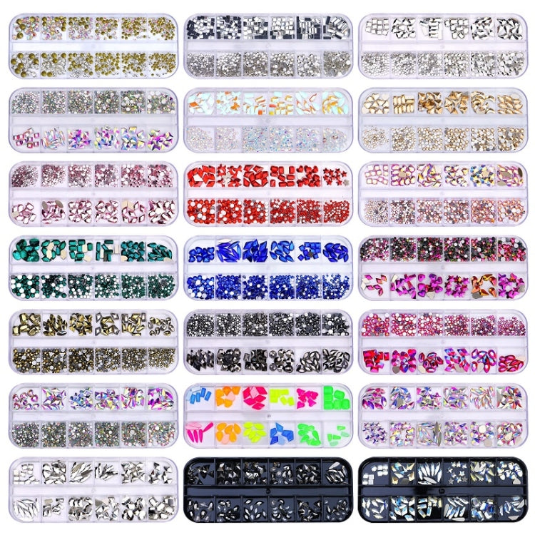 12 Grid Flat Bottom Shaped Nail Rhinestones Nail Decoration, Specification: 19 - Nail Stickers by PMC Jewellery | Online Shopping South Africa | PMC Jewellery | Buy Now Pay Later Mobicred