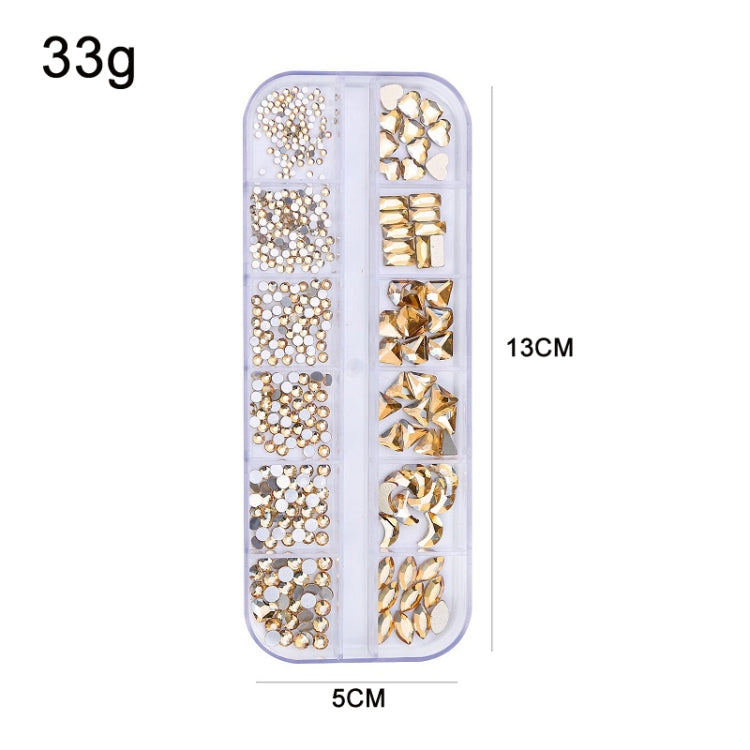 12 Grid Flat Bottom Shaped Nail Rhinestones Nail Decoration, Specification: 19 - Nail Stickers by PMC Jewellery | Online Shopping South Africa | PMC Jewellery | Buy Now Pay Later Mobicred