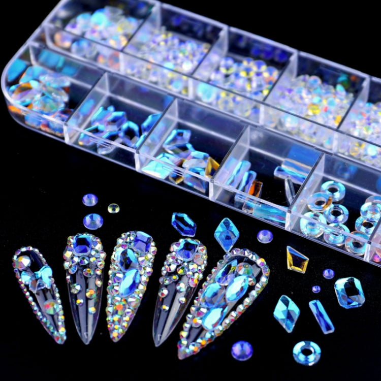 12 Grid Flat Bottom Shaped Nail Rhinestones Nail Decoration, Specification: 19 - Nail Stickers by PMC Jewellery | Online Shopping South Africa | PMC Jewellery | Buy Now Pay Later Mobicred