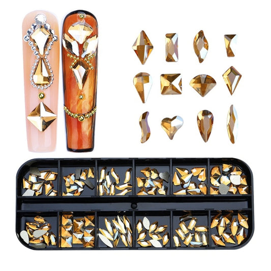 12 Grid Flat Bottom Shaped Nail Rhinestones Nail Decoration, Specification: 28 - Nail Stickers by PMC Jewellery | Online Shopping South Africa | PMC Jewellery | Buy Now Pay Later Mobicred