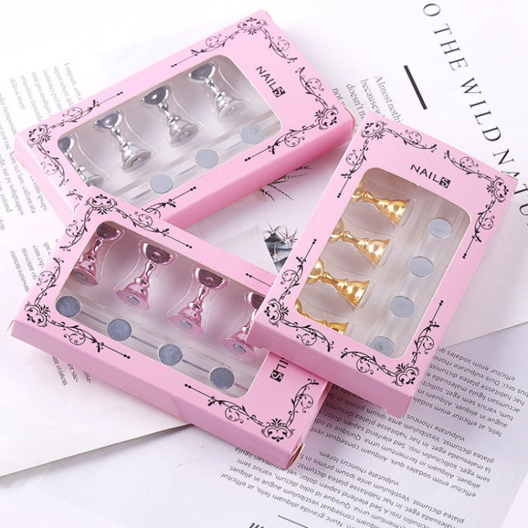 2 PCS Nail Art Chessboard Holder Nail Sheet Acrylic Base Practice Stand(Silver) - free shipping - PMC Jewellery - Order now!