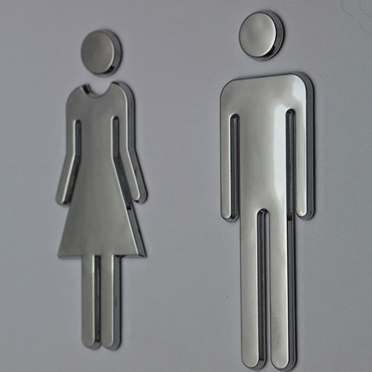 2 PCS 12cm Toilet /Bathroom /Restroom /WC Door Wall Sign Signage - Ornaments by PMC Jewellery | Online Shopping South Africa | PMC Jewellery
