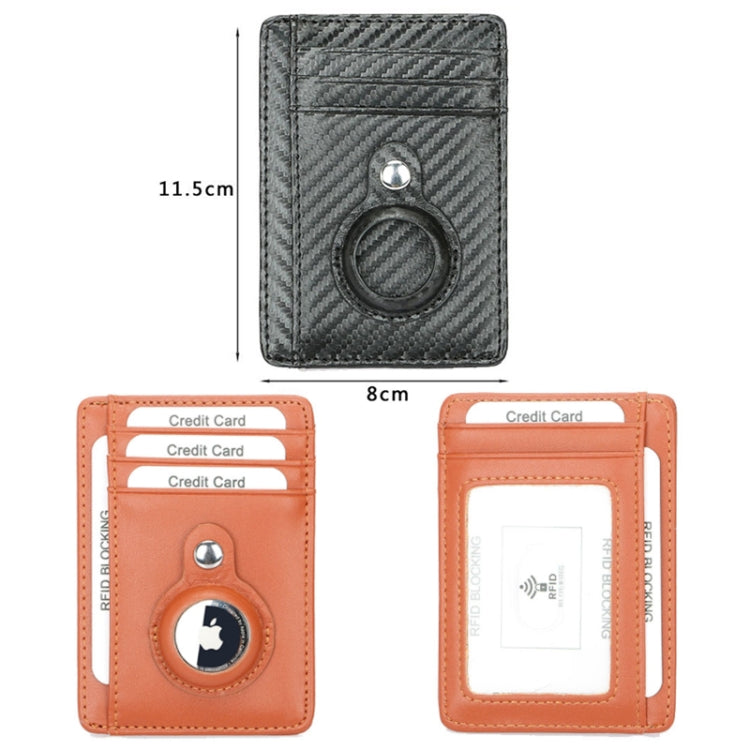 TQ-319 Anti-Theft Anti-Lost Tracker Leather Card Holder For AirTag, Style: Carbon Fiber (Black) - Wallet Series by PMc TechLife | Online Shopping South Africa | PMc TechLife | Buy Now Pay Later Mobicred