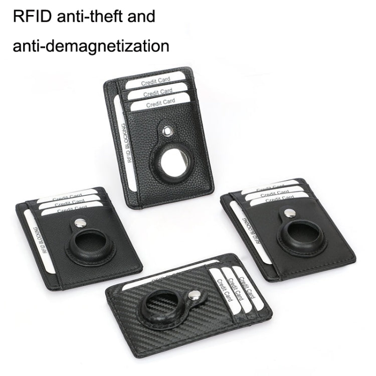 TQ-319 Anti-Theft Anti-Lost Tracker Leather Card Holder For AirTag, Style: Carbon Fiber (Black) - Wallet Series by PMc TechLife | Online Shopping South Africa | PMc TechLife | Buy Now Pay Later Mobicred