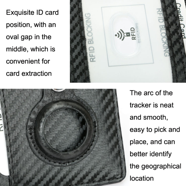 TQ-319 Anti-Theft Anti-Lost Tracker Leather Card Holder For AirTag, Style: Carbon Fiber (Brown) - Wallet Series by PMc TechLife | Online Shopping South Africa | PMc TechLife | Buy Now Pay Later Mobicred
