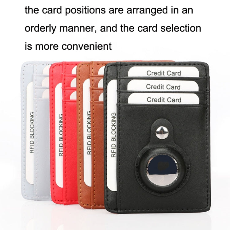 TQ-319 Anti-Theft Anti-Lost Tracker Leather Card Holder For AirTag, Style: Carbon Fiber (Brown) - Wallet Series by PMc TechLife | Online Shopping South Africa | PMc TechLife | Buy Now Pay Later Mobicred