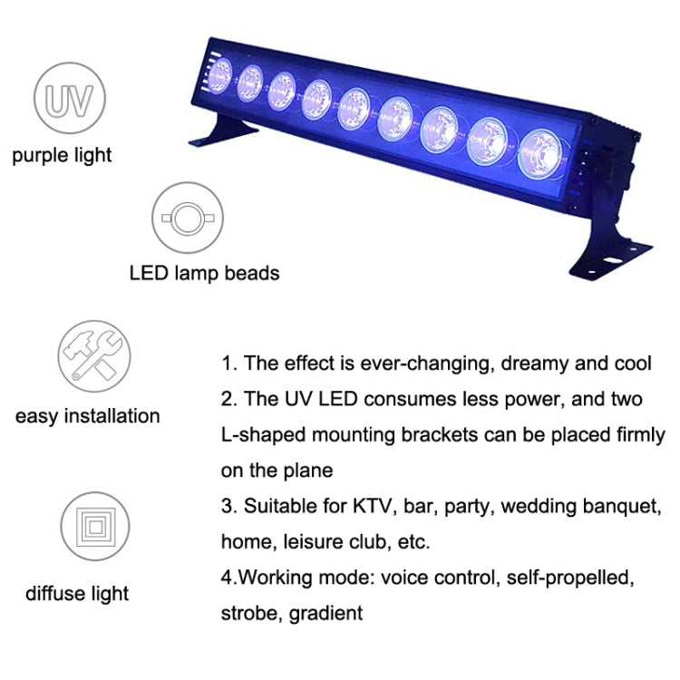 UV Purple Light Strip Lamp Christmas Decoration Reflection LED Stage Atmosphere Light, Style: Always Bright Type (EU Plug) - Decoration Lamps by PMC Jewellery | Online Shopping South Africa | PMC Jewellery