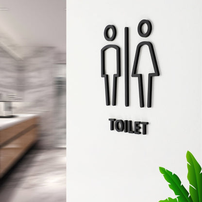 19 x 14cm Personalized Restroom Sign WC Sign Toilet Sign,Style: Black Single Women - Ornaments by PMC Jewellery | Online Shopping South Africa | PMC Jewellery