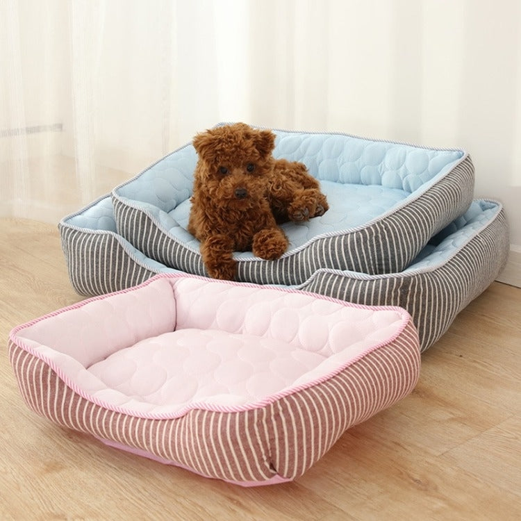 Summer Cold Feeling Dog Cat Kennel Ice Silk Cool Den L(Blue) - Beds by PMC TechLife | Online Shopping South Africa | PMC TechLife | Buy Now Pay Later Mobicred