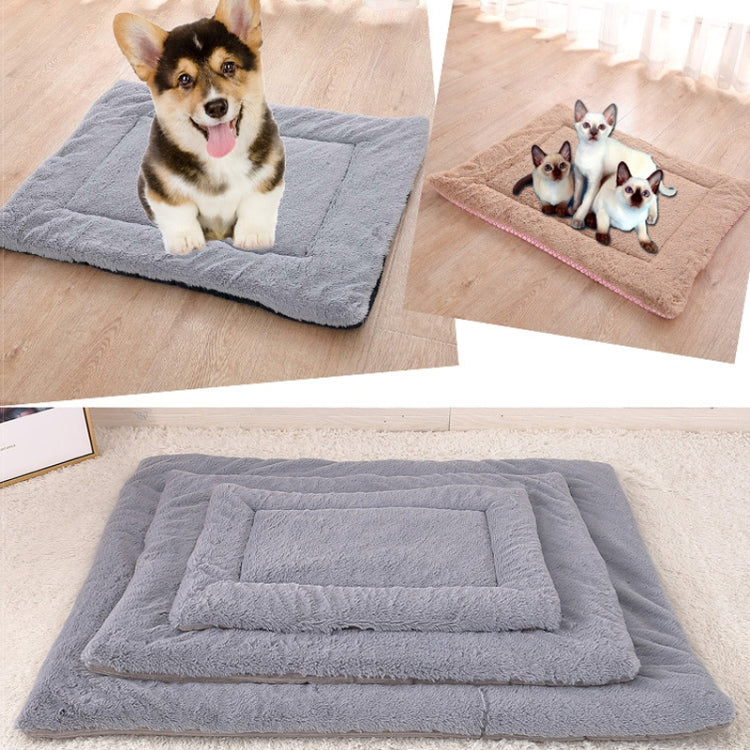 Double Sided Pet Mat Four Seasons Warm Dog Blanket,Size: L(Wick Strip Khaki) - free shipping - PMC TechLife - Order now!