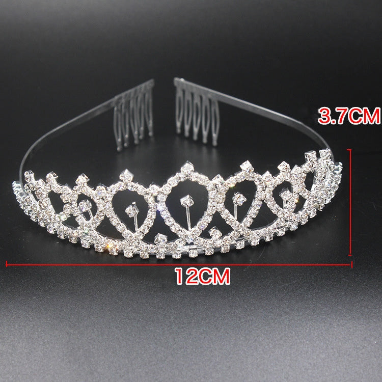 WM-02 Crystal Diamond Birthday Party Wedding Updo Crown, Color: Gold Girl - Head Bands by PMC Jewellery | Online Shopping South Africa | PMC Jewellery