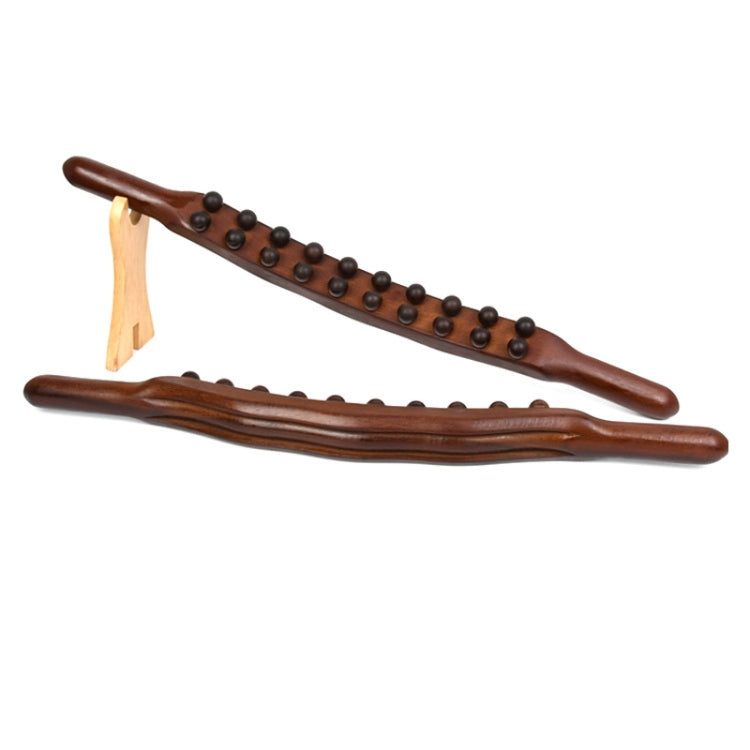 Carbonized Double Row 20-bead Massage Rolling Stick Meridian Dredging Stick - Massage & Relaxation by PMC Jewellery | Online Shopping South Africa | PMC Jewellery