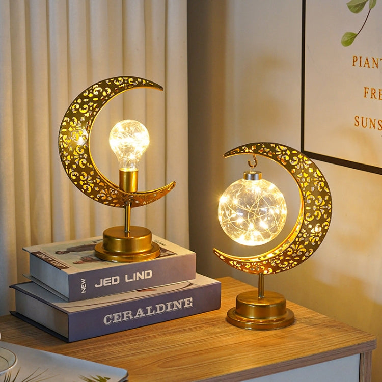 LED Wrought Iron Moon Lamp Decorative Lamp Festival Table Lamp,Style: Hanging Ball - Holiday Lights by PMC TechLife | Online Shopping South Africa | PMC TechLife