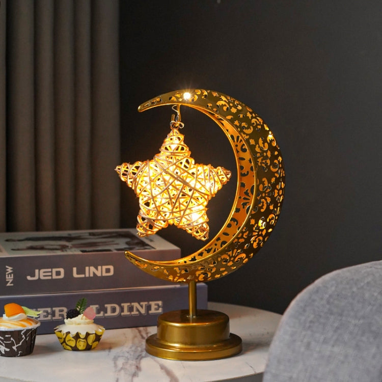 LED Wrought Iron Moon Lamp Decorative Lamp Festival Table Lamp,Style: Hanging Ball - Holiday Lights by PMC TechLife | Online Shopping South Africa | PMC TechLife