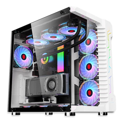 Computer CPU RGB luminous Radiator 4 Fans+Remote Control - Fan Cooling by PMC Jewellery | Online Shopping South Africa | PMC Jewellery | Buy Now Pay Later Mobicred