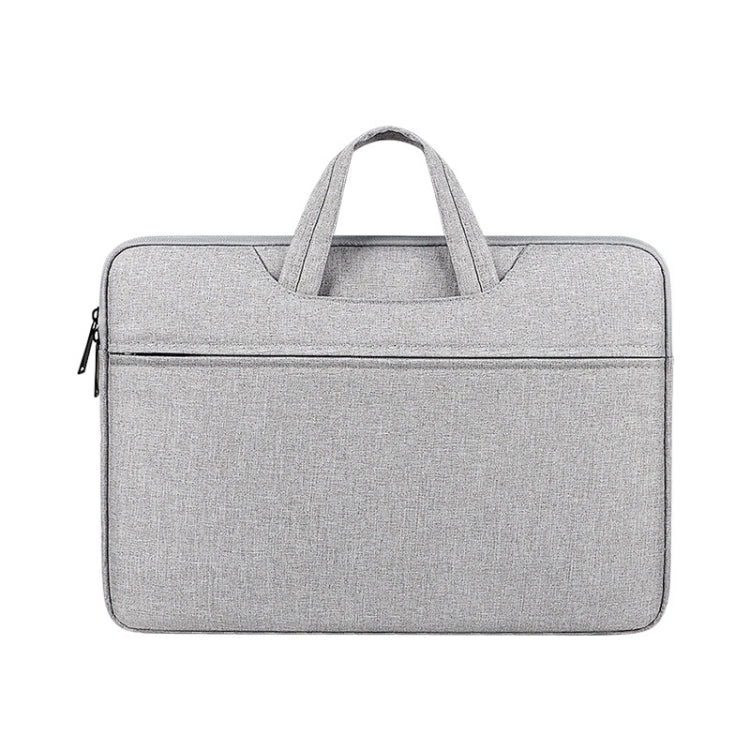 ST01 Large-Capacity Waterproof Shock-Absorbing Laptop Handbag, Size: 14.1-15.4 inches(Grey) - 14.1 inch by PMC TechLife | Online Shopping South Africa | PMC TechLife | Buy Now Pay Later Mobicred