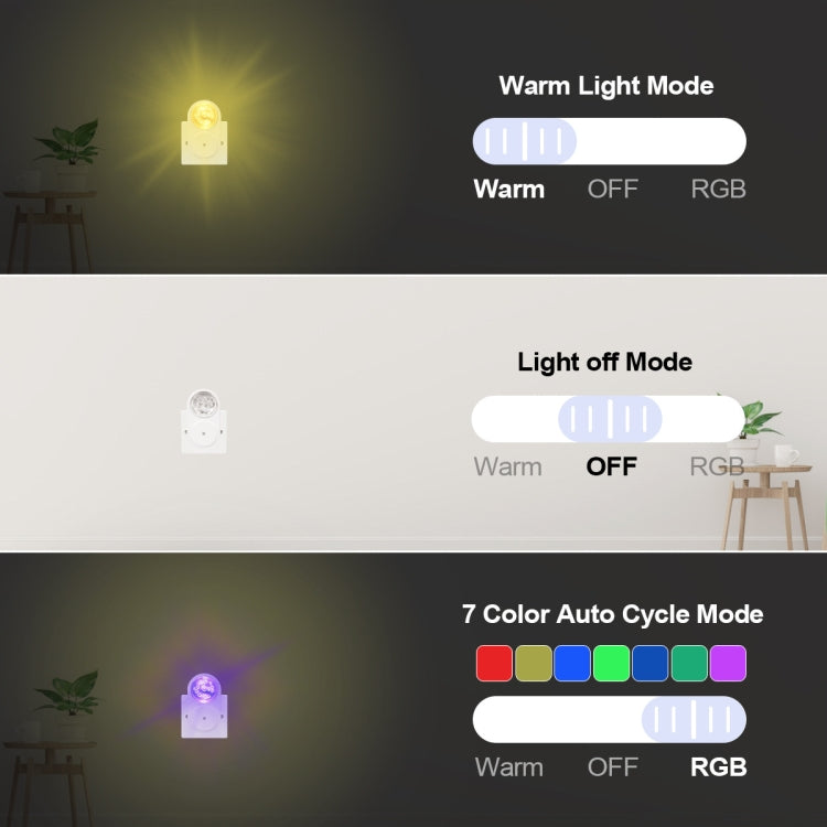 2 PCS Smart LED Light Control Night Light RGB Colorful Atmosphere Light with Sleeping Light(UK Plug) - Sensor LED Lights by PMC TechLife | Online Shopping South Africa | PMC TechLife | Buy Now Pay Later Mobicred