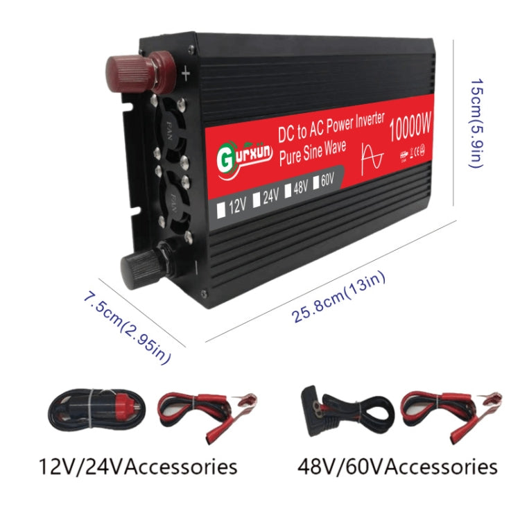 Gurxun HZ1500-10000 Sine Wave 10000W Inverter Power Converter, Specification: 12V To 220V - free shipping - PMC TechLife - Order now!