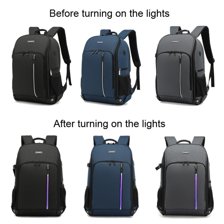TONO LED Light SLR Digital Camera Backpack With USB Port(Blue) - free shipping - PMC TechLife - Order now!