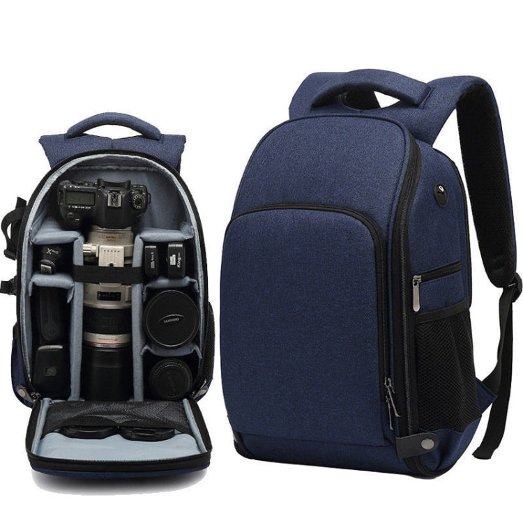 Cationic SLR Backpack Waterproof Photography Backpack with Headphone Cable Hole(Blue) - Backpack by PMC TechLife | Online Shopping South Africa | PMC TechLife | Buy Now Pay Later Mobicred