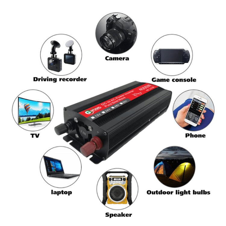 Gurxun 4000W Home Car Power Converter Sine Wave Inverter, Specification: 24V To 220V - Pure Sine Wave by PMC TechLife | Online Shopping South Africa | PMC TechLife