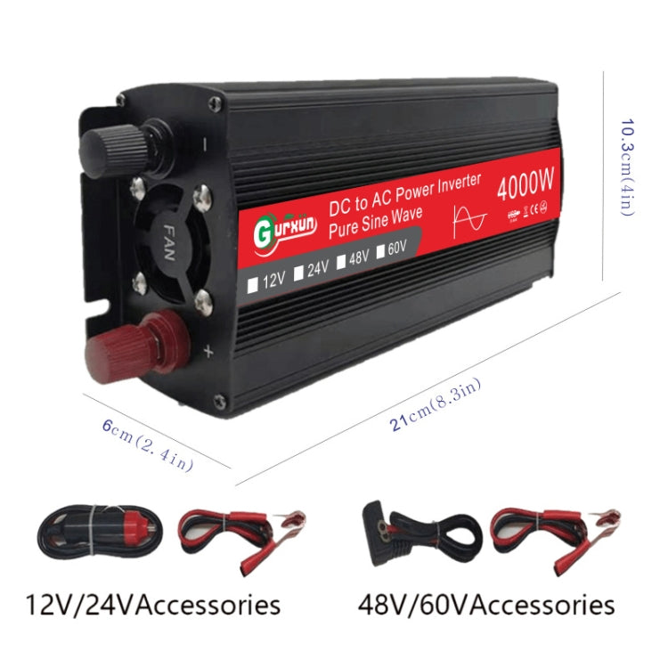 Gurxun 4000W Home Car Power Converter Sine Wave Inverter, Specification: 48V To 220V - Pure Sine Wave by PMC TechLife | Online Shopping South Africa | PMC TechLife | Buy Now Pay Later Mobicred