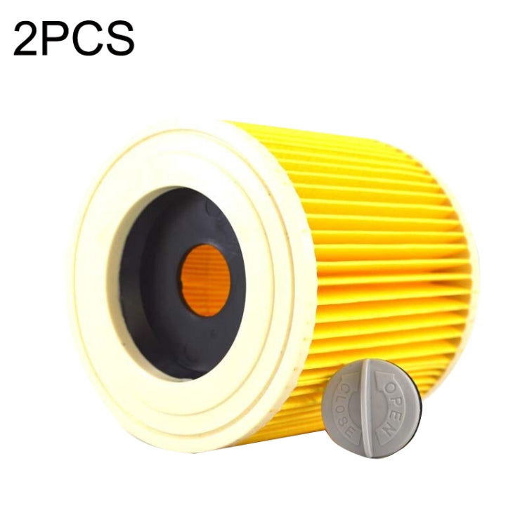 2PCS HEPA Filter For Karcher A2004 / A2204 Vacuum Cleaner Accessories(Yellow) - Other Accessories by PMC Jewellery | Online Shopping South Africa | PMC Jewellery