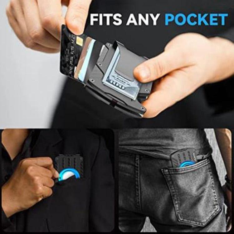 Men Ultra Slim Tracker Card Holder RFID Metal Card Holder for AirTag(Red) - Wallet Series by PMc TechLife | Online Shopping South Africa | PMc TechLife | Buy Now Pay Later Mobicred