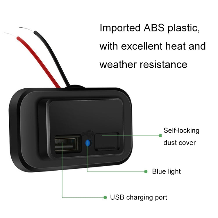 4.8A Punch-Free Automatic Spring Cover RV Bus Modified Dual USB Car Charger(Black) - DIY Modified Charger by PMC Jewellery | Online Shopping South Africa | PMC Jewellery | Buy Now Pay Later Mobicred