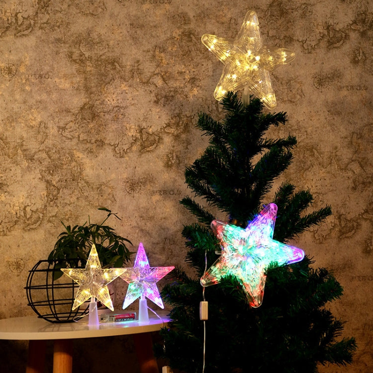 Christmas Tree Top Light LED Glowing Star Lights, Size: Large Battery Model(Warm White) - Decoration Lamps by PMC Jewellery | Online Shopping South Africa | PMC Jewellery