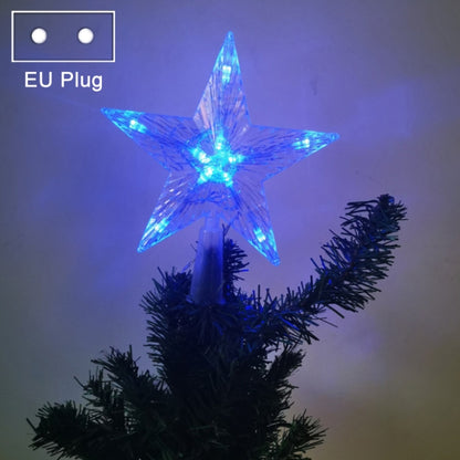 Christmas Tree Top Light LED Glowing Star Lights, Size: Small EU Plug(Blue) - Decoration Lamps by PMC Jewellery | Online Shopping South Africa | PMC Jewellery