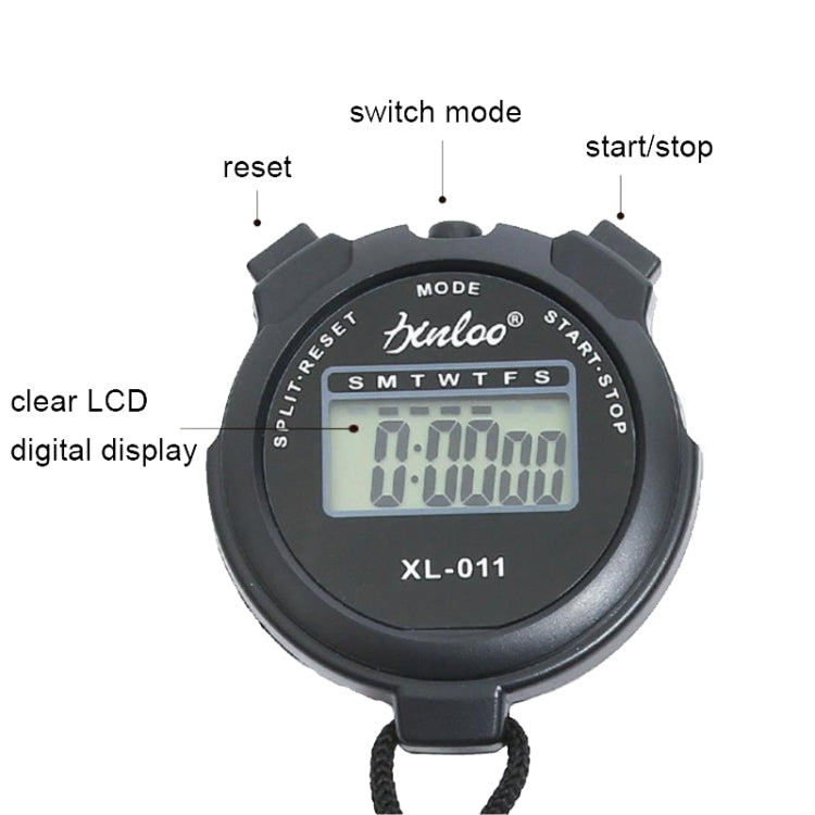 XINLOO XL-011 Display Single Memory Stopwatch Running Fitness Training Electronic Timer(Black) - Pedometer by null | Online Shopping South Africa | PMC TechLife | Buy Now Pay Later Mobicred