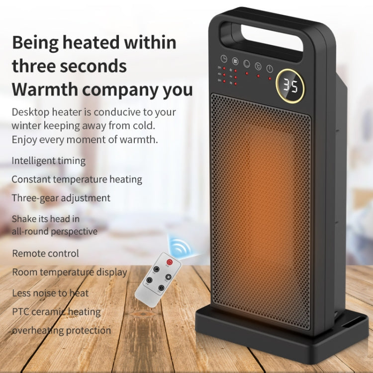 LCD Digital Display Rotary Remote Control Heater PTC Ceramic Heating Heater, Spec: EU Plug (Black) - Electric Heaters by PMC Jewellery | Online Shopping South Africa | PMC Jewellery | Buy Now Pay Later Mobicred