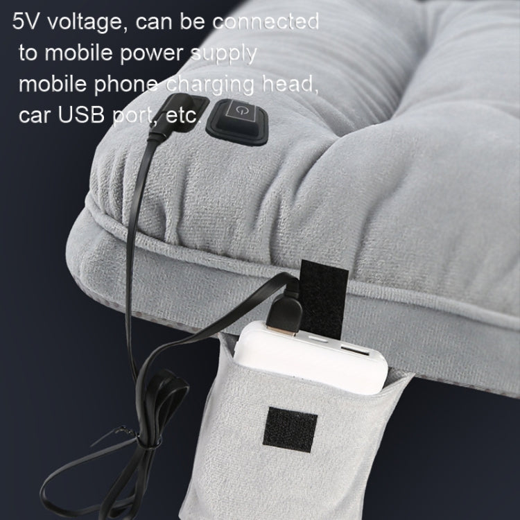 10W 5V USB Adjustable Temperature Graphene Heated Cushion Office Chair Cushion(Light Grey) - Cushions & Pillows by PMC Jewellery | Online Shopping South Africa | PMC Jewellery | Buy Now Pay Later Mobicred