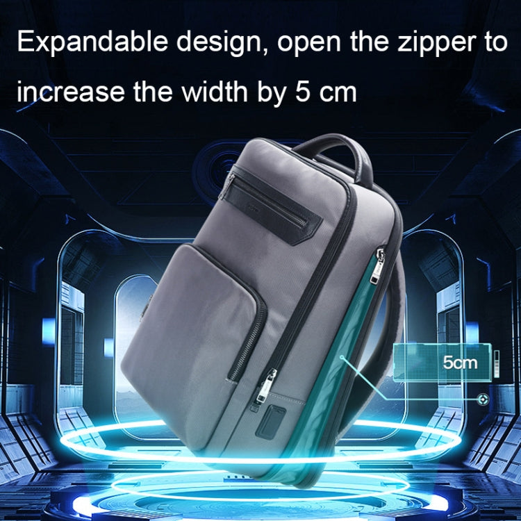 Bopai 61-121518 Multi-compartment Waterproof Expandable Backpack with USB Charging Hole(Dark Gray) - free shipping - PMC Jewellery - Order now!