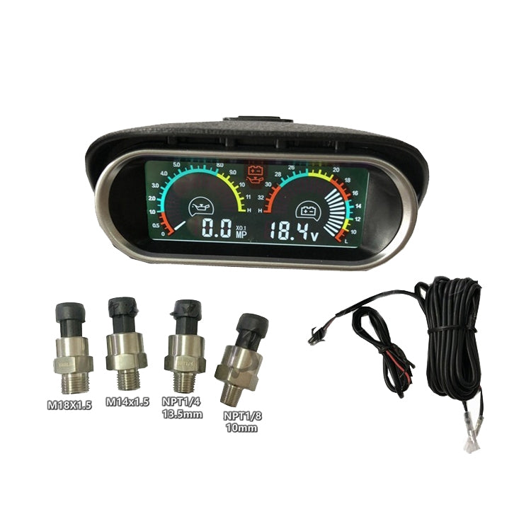 Agricultural Vehicle Car Modification Instrument, Style: Oil Meter (NPT1/8) With Voltage - Clocks & Car Meters by PMC Jewellery | Online Shopping South Africa | PMC Jewellery | Buy Now Pay Later Mobicred