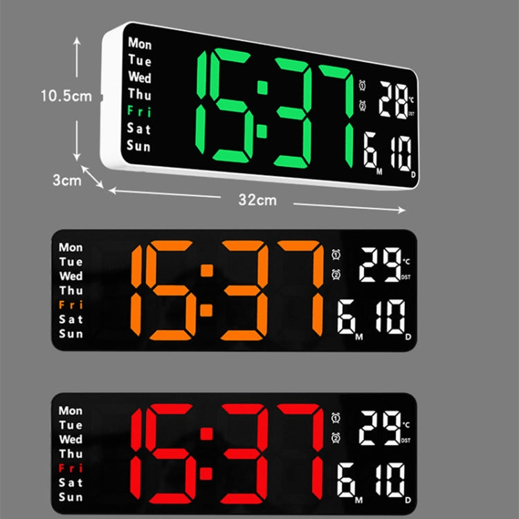 6629 13 Inch Multifunctional LED Living Room Large Screen Wall Clock(Black Shell Red Light) - Wall Clock by PMc TechLife | Online Shopping South Africa | PMc TechLife | Buy Now Pay Later Mobicred