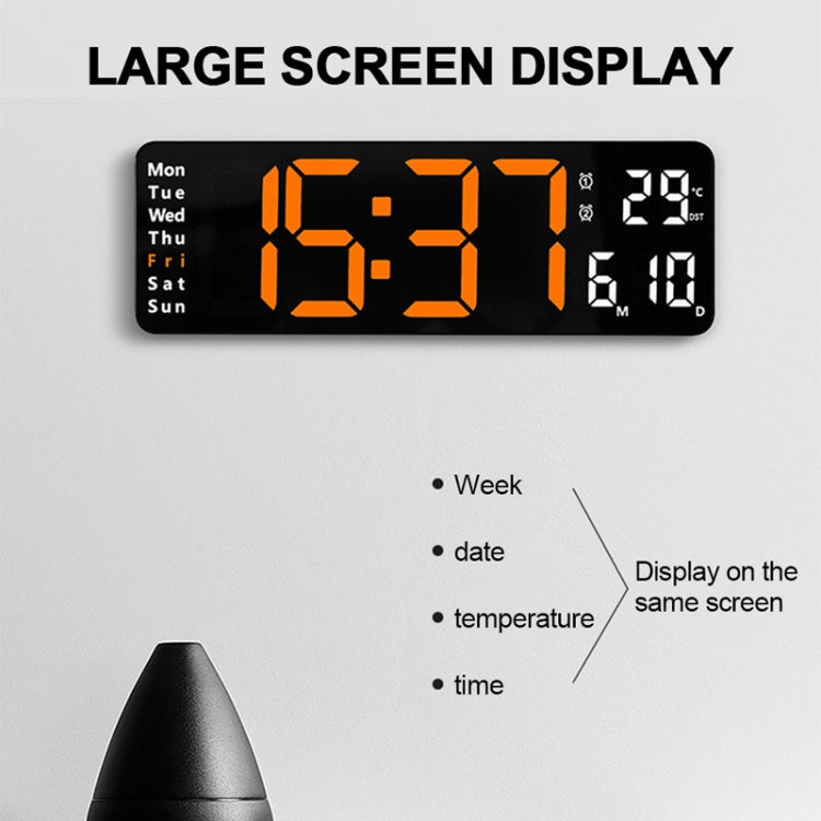 6629 13 Inch Multifunctional LED Living Room Large Screen Wall Clock(White Shell Red Light) - Wall Clock by PMc TechLife | Online Shopping South Africa | PMc TechLife | Buy Now Pay Later Mobicred