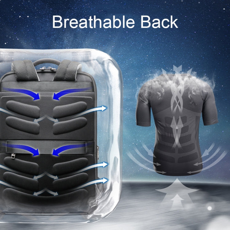 Bopai 61-68118 Multifunctional Wear-resistant Anti-theft Laptop Backpack with USB Charging Hole(Silver Gray) - free shipping - PMC Jewellery - Order now!