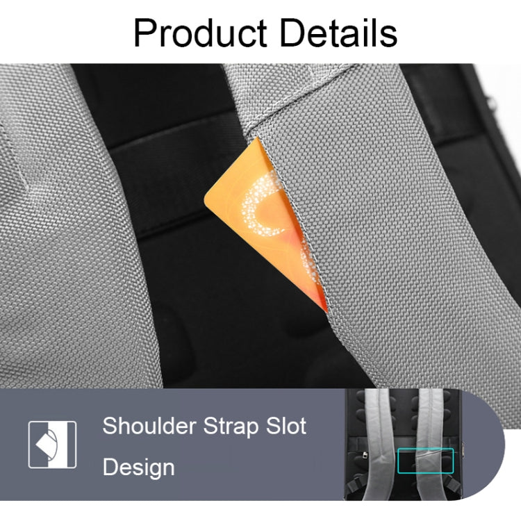 Bopai 61-68118 Multifunctional Wear-resistant Anti-theft Laptop Backpack with USB Charging Hole(Silver Gray) - free shipping - PMC Jewellery - Order now!